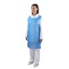 Blue plastic disposable aprons