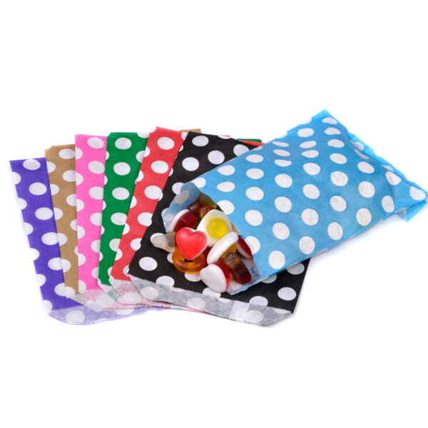polka dot paper sweet bags